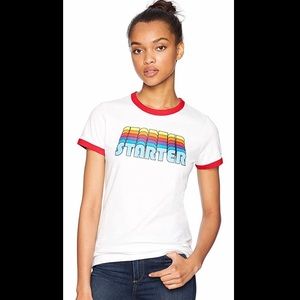 Women’s Short-Sleeved Rainbow Logo Ringer Tee